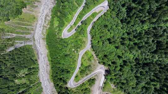 航拍四川独库公路宝康线高山森林风光