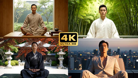 冥想静坐画面合集