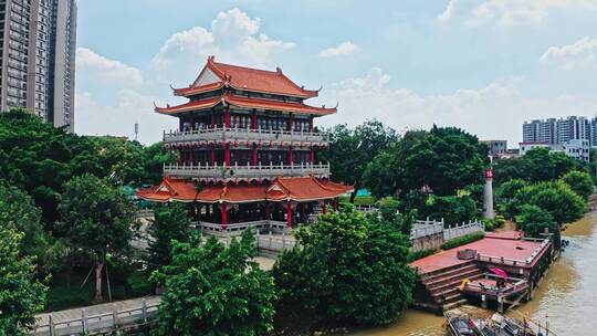 航拍古建筑城市风光