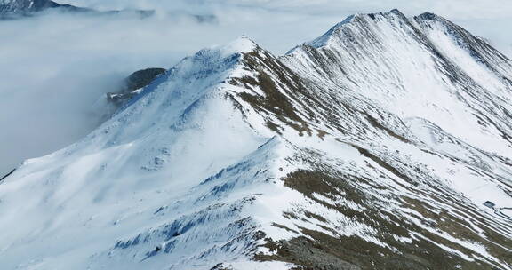 航拍四川夹金山冬日风景