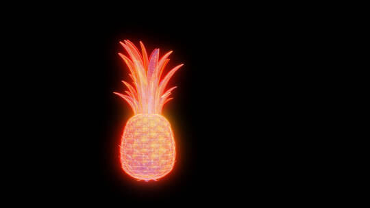4K带通道元宇宙赛博朋克菠萝3D视频素材