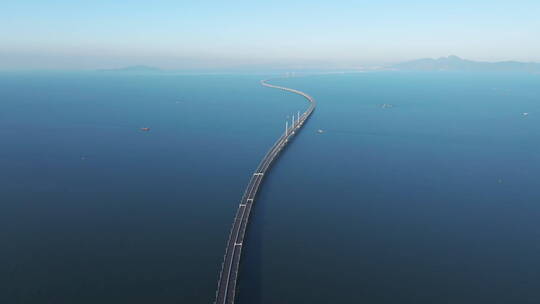 港珠澳大桥海上大桥震撼巨龙视频素材模板下载