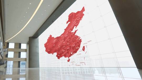 中国区位简洁明亮背景广州辐射全国地图