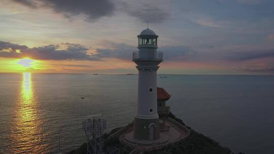 海南瞭望塔灯塔日落唯美海边风景宣传片