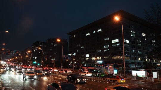 夜景街道 夜景车流 城市夜景