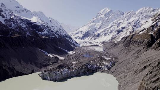 新西兰雪山河流景观视频素材模板下载