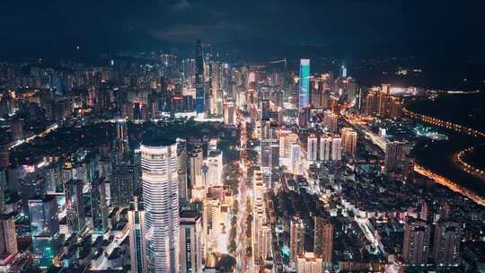 深圳城市夜景延时航拍