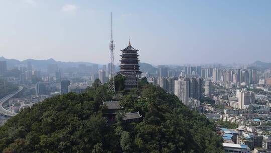 航拍贵阳东山寺东山电视塔