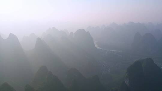 广西桂林阳朔桂林山水航拍