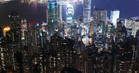 夜晚的香港城市