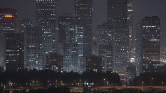 国贸夜景 北京夜景 原片素材