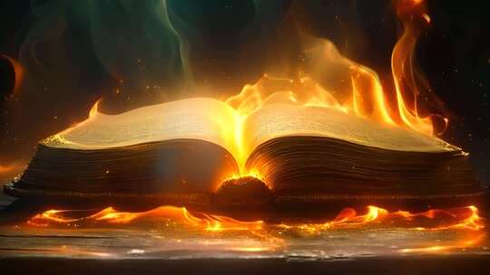 魔法古籍发光特效素材古书魔法书