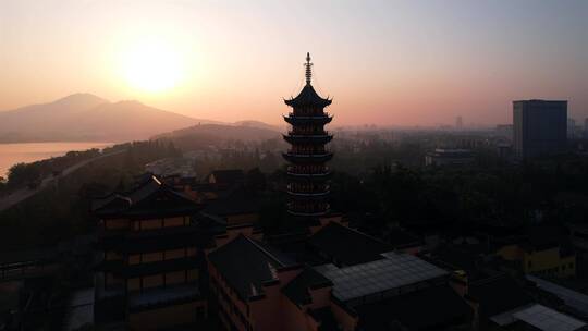 南京市古鸡鸣寺航拍风光