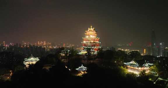 重庆鸿恩寺夜景航拍重庆夜景城市风光风景