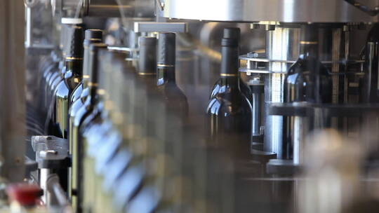 葡萄酒装瓶厂生产线视频素材模板下载