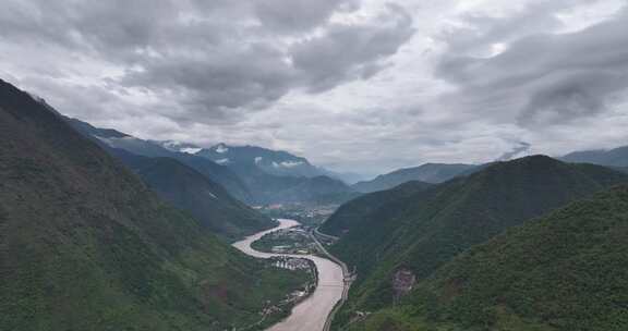 云南保山市怒江航拍