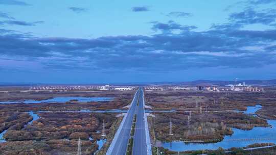 道路车流天空云彩延时视频