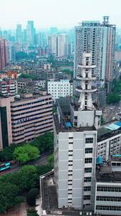 竖屏航拍重庆城市建筑