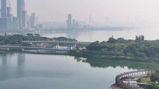 深圳湾清晨航拍