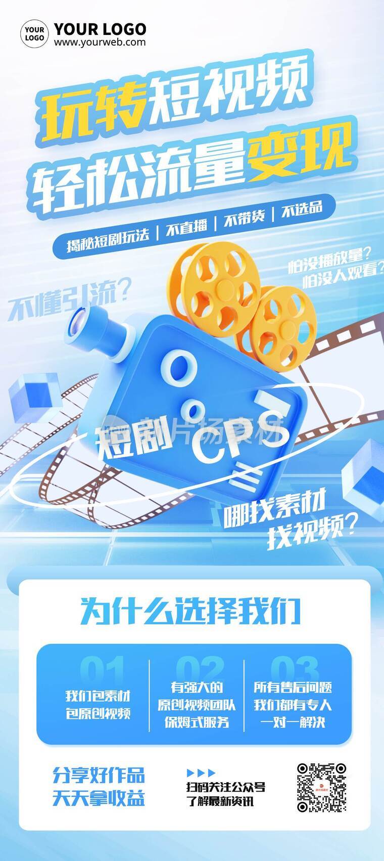 时尚3d新媒体代运营营销详情长图