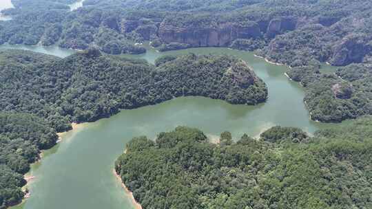 航拍绿水青山就是金山银山泰宁大金湖