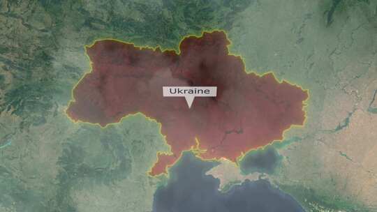 乌克兰地图-云彩效果视频素材模板下载