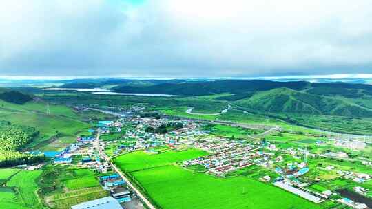 航拍山村风景