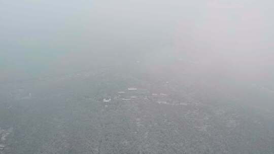 4k航拍山东济南千佛山雪景视频素材模板下载