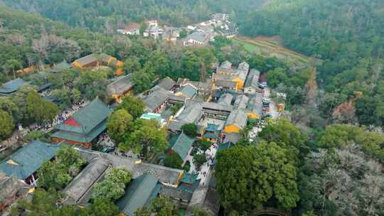 浙江台州国清寺天台山寺庙航拍