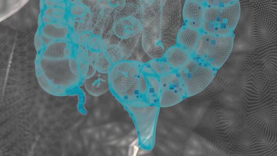 生物科技人体扫描点模型蓝色三维渲染素材