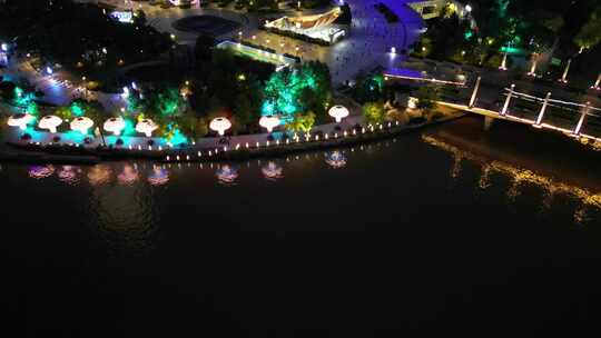 杭州大厦运河夕阳无人机素材