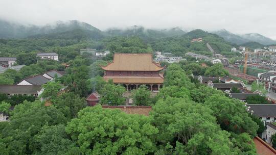 航拍南岳大庙景区 中国南方最大佛教圣地