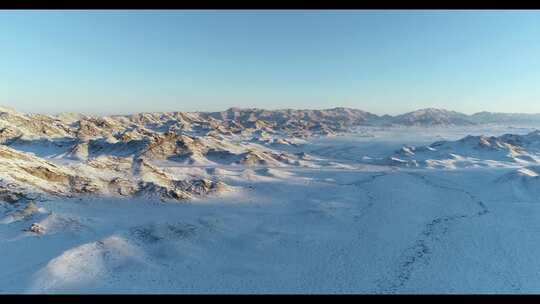 甘肃肃北雪景雪山航拍空镜高清素材视频素材模板下载