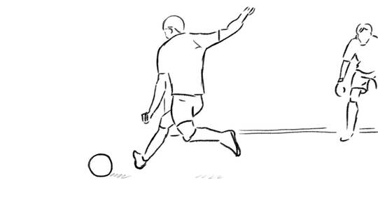 足球射门手绘动态分镜