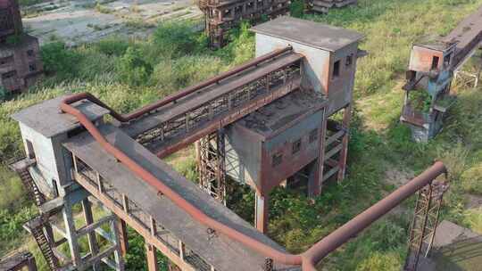 旧钢铁厂航拍原素材