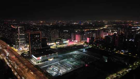 4K航拍江苏苏州昆山城市夜景