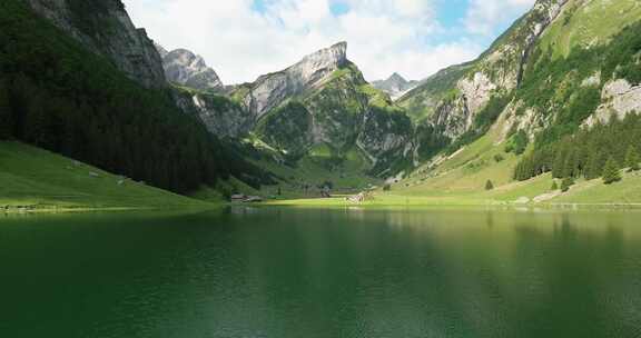 湖，Seealpsee，山脉，Alten