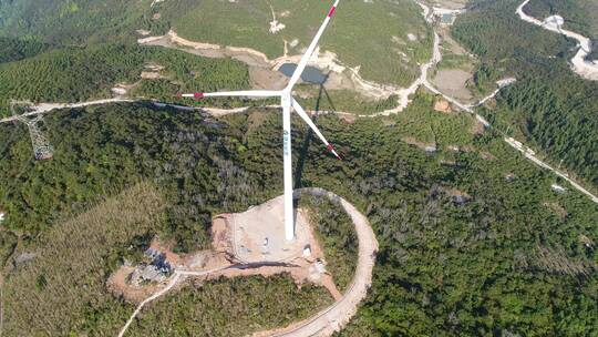 环保电力设施风力发电风车航拍视频素材模板下载