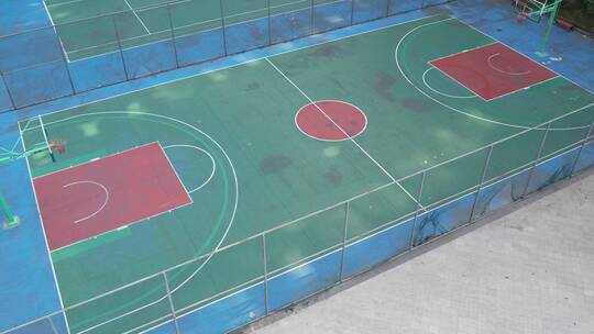 航拍城市小区篮球场视频素材模板下载