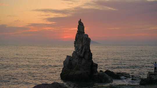 地质公园 海浪 晚霞 大海