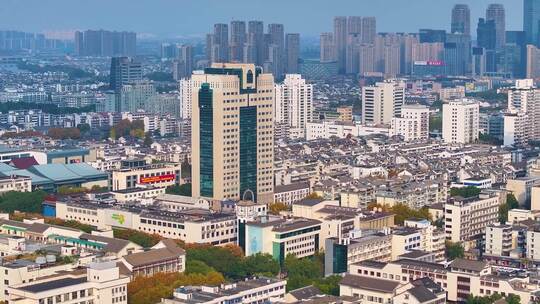 浙江绍兴越城区航拍城市风景风光素材