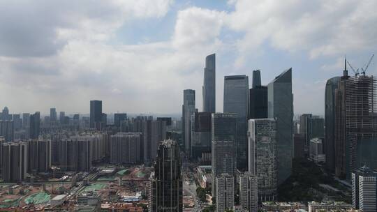 广州珠江新城高楼群航拍