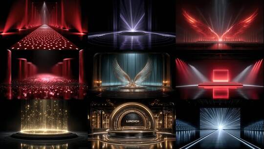 绚丽舞台背景光影变幻扬帆起航高清在线视频素材下载