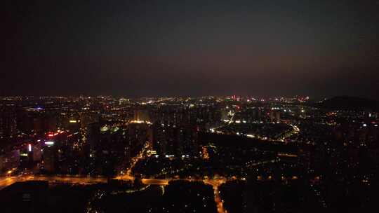 安徽合肥城市大景夜景航拍