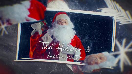 圣诞幻灯片圣诞老人画笔优雅AE模板AE视频素材教程下载