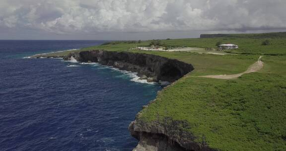 4K美国塞班海岛悬崖大海风光航拍