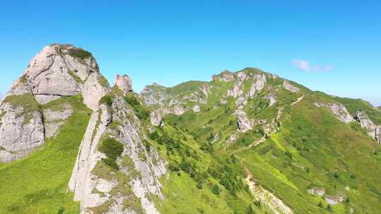 4k风景夏天绿色高山山脉