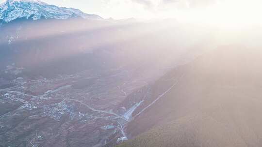 航拍迪庆哈巴雪山观景台720全景4K高清