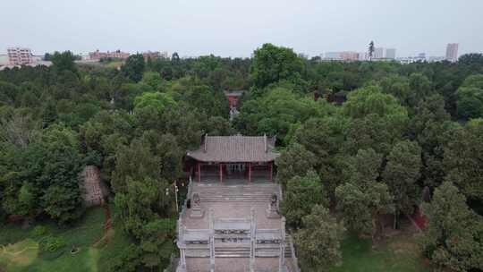 河南南阳卧龙岗武侯祠风景区航拍