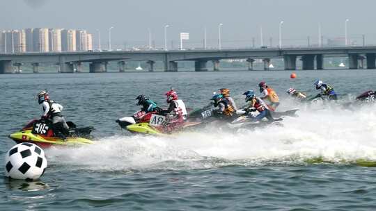 水上摩托艇比赛冲浪激情乘风破浪